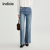 indicia标记25秋新款 百搭休闲显瘦显腿长微喇超模牛仔裤 L2C5NK157
