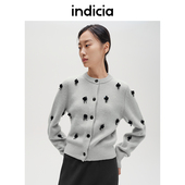 indicia标记商场同款 F2C4KS471F 春秋女装 羊毛羊绒开衫 柔软针织衫