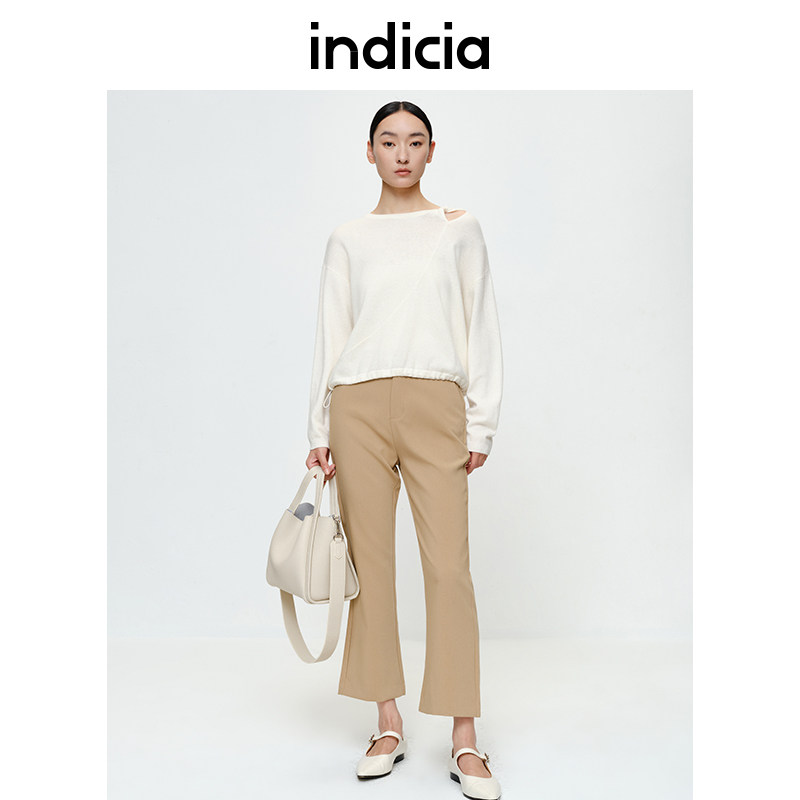 indicia冰丝开叉微喇休闲裤女裤子春秋新款商场同款标记时尚女装