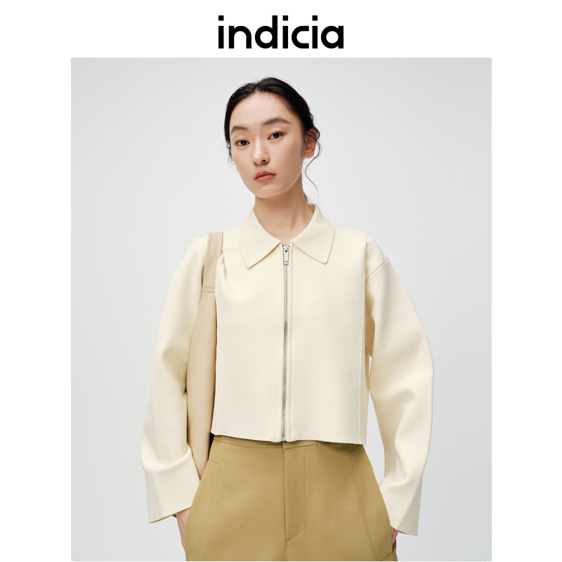 indicia标记商场同款短外套简约短款上衣开衫春秋女装6A401KS008F
