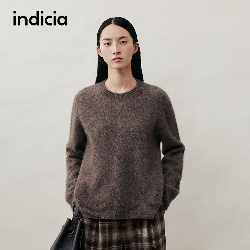 indicia标记商场同款25冬季新款女装羊毛针织衫毛衣L2D5MS242
