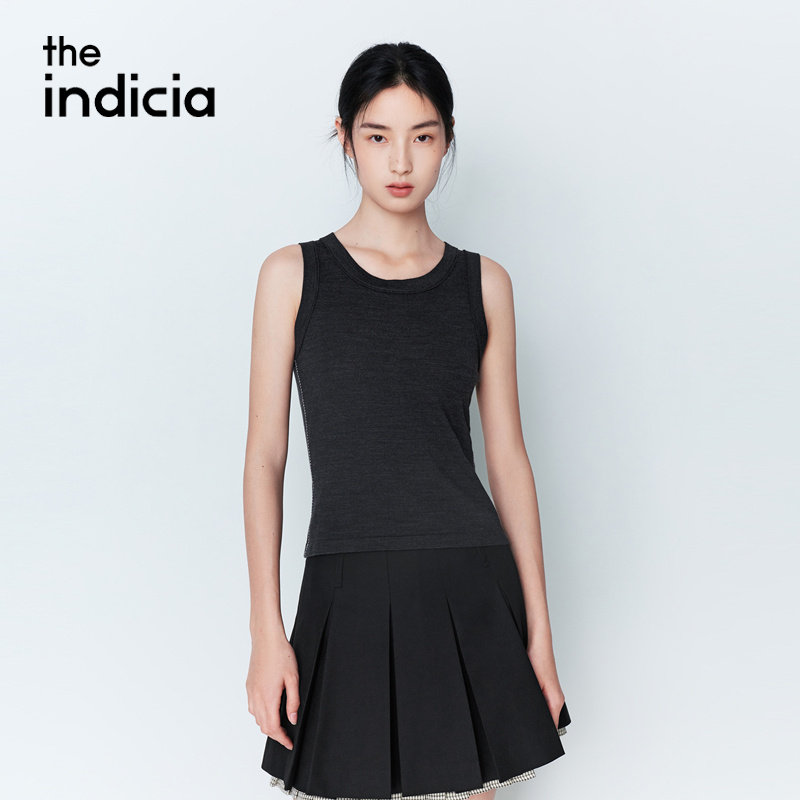 indicia标记商场同款26春季新款女装灰色短款打底背心L2A6BX021