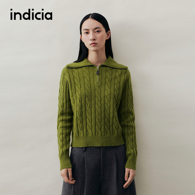 indicia标记商场同款2025秋冬季女装羊毛针织衫女毛衣L2D5MS270