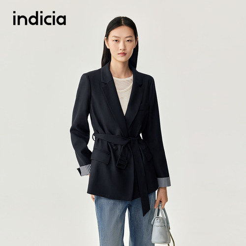 indicia标记商场同款春秋款女装腰带西装外套女休闲F2C5XZ393C