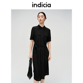 indicia标记桑蚕丝真丝连衣裙女衬衫 6B405LQ283C 女装 裙子夏季 短袖