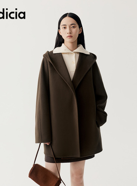 indicia标记商场同款2025冬新款女装毛呢外套羊毛大衣F2D5DY538F