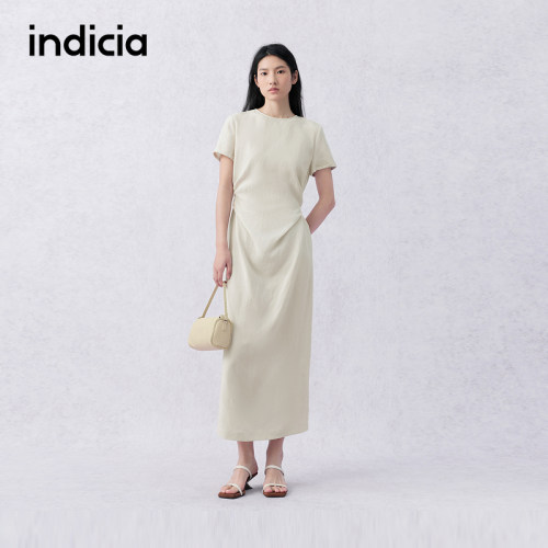 indicia标记商场同款2026夏季新款女装天丝亚麻连衣裙女长裙子
