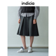 indicia标记商场同款 F2A5QZ067C 小伞裙百褶裙灰色半身裙春秋女装