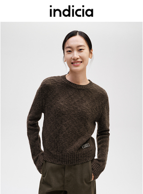 indicia标记商场秋冬纯色美拉德宽松慵懒软糯针织衫女F2D4MS703N