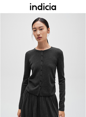 indicia标记商场同款24年冬新款温柔气质灰色针织套装F2D4TZ812C