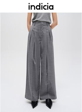 indicia标记商场同款女装夏款简约阔腿西装裤休闲裤6B406KZ405C