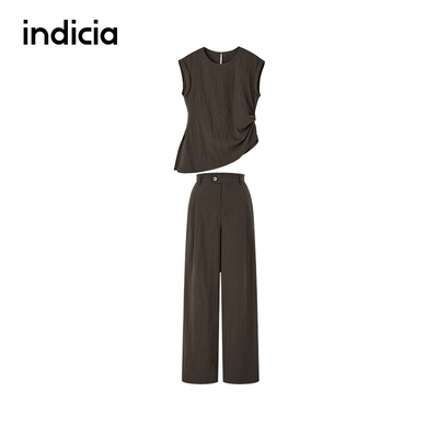 indicia标记商场同款春夏季女装两件套咖色时尚套装F2C5TZ314C