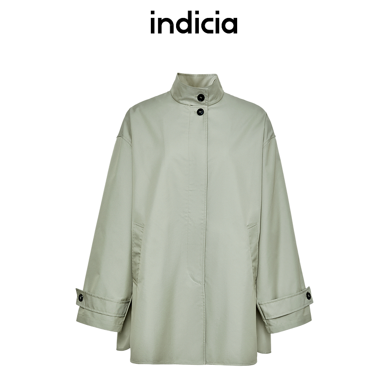 indicia标记商场24秋设计立领风衣冷淡系气质慵懒外套F2C4WT483F