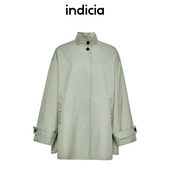 indicia标记商场秋设计立领风衣冷淡系气质慵懒外套女装