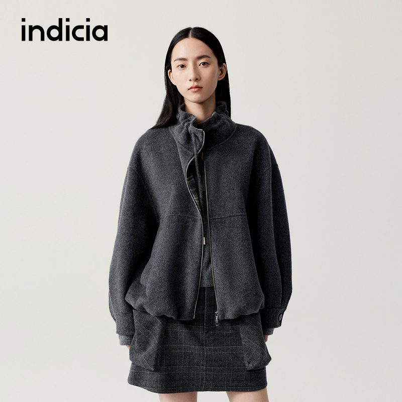 indicia标记商场同款25冬季新款女装毛呢羊毛外套F2D5DY615F