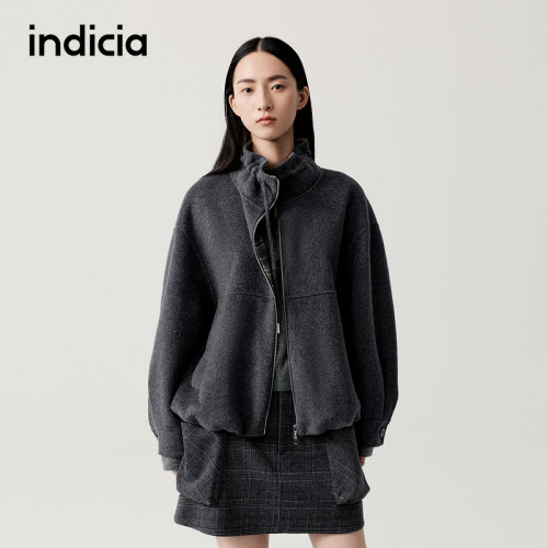 indicia标记商场同款冬季新款女装毛呢羊毛外套F2D5DY615F