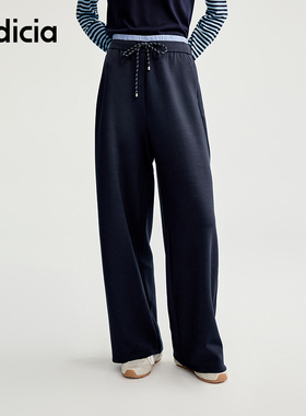 indicia标记25秋新款假两件双腰头慵懒感时尚休闲裤L2C5KZ136