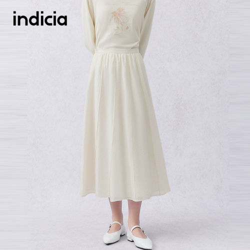 indicia标记商场同款2026夏季新款半身裙米色裙子女装F2B6QZ199C