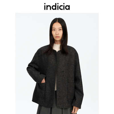 indicia标记商场同款25春新款简约气质圆领外套 F2A5WT017N