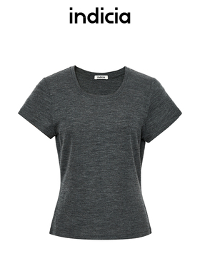 indicia标记商场同款春秋季羊毛针织衫女显瘦T恤上衣F2C4TX458F