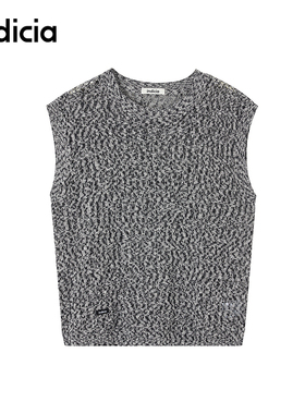 indicia标记商场同款25夏新款花灰色无袖针织马甲 F2B5ZZ126C