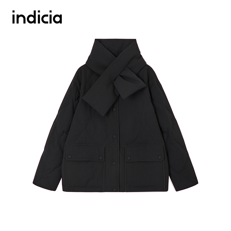 indicia标记商场同款25冬季新款女装黑色羽绒服外套F2D5YR591N