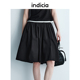 indicia标记春夏款 黑色纯棉高腰学院风短裙半身裙女甜酷L2B5QZ046