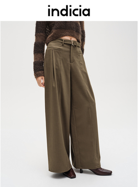indicia标记商场同款宽松阔腿裤长裤子休闲裤春秋女装F2C4KZ442C