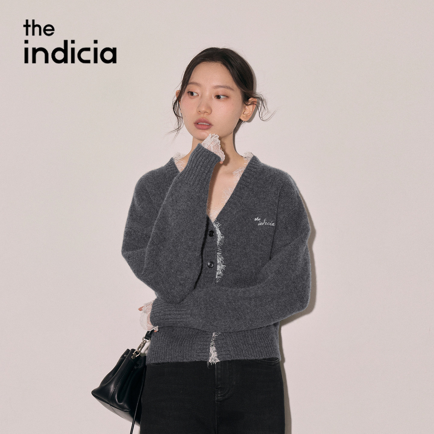 indicia标记商场同款2026冬季新款女装羊毛针织衫开衫L2D6KS337Z
