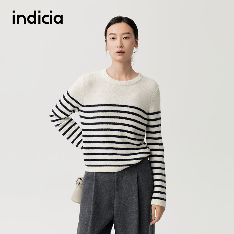 indicia标记商场同款25冬季女装羊毛羊绒针织衫毛衣F2D5MS629F