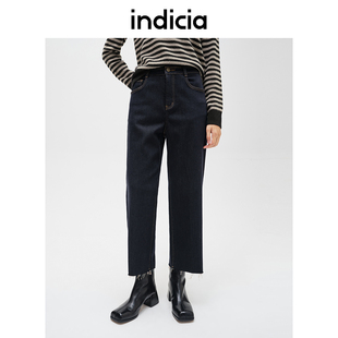 直筒复古深蓝长裤 牛仔裤 女F2D4NK811N 秋冬季 indicia标记商场同款