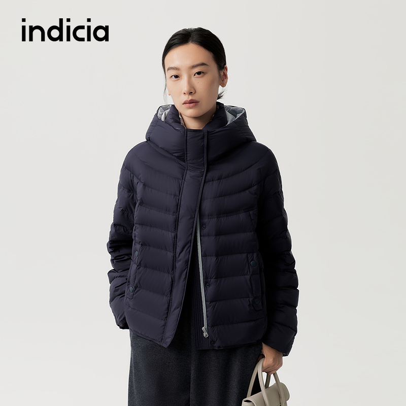 indicia标记商场同款25冬季新款女装深蓝色羽绒服外套F2D5YR558F