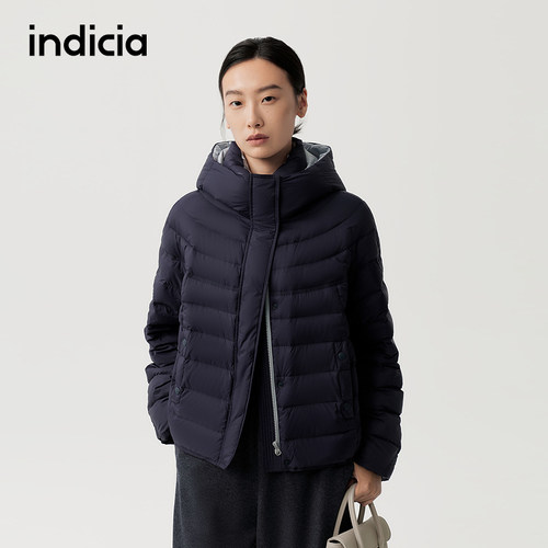 indicia标记商场同款冬季新款女装深蓝色羽绒服外套F2D5YR558F