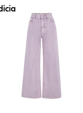 indicia标记商场同款纯棉复古紫色高腰显瘦牛仔裤休闲F2D4NK801F