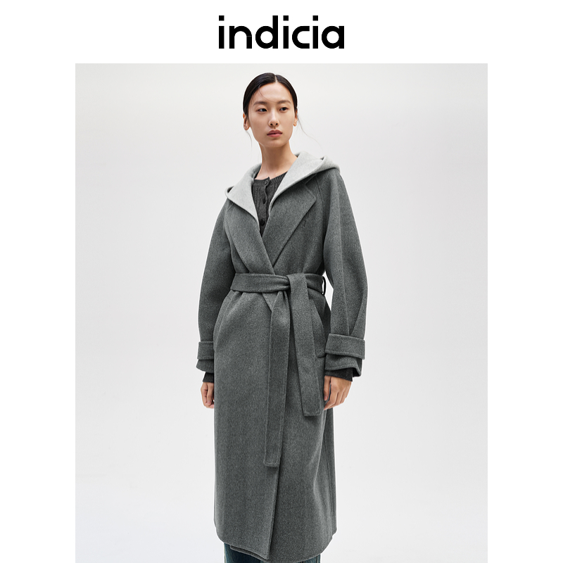 indicia标记商场同款24冬季新款百搭时髦毛呢外套大衣F2D4DY651N