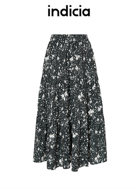 indicia标记简约舒适碎花半身裙女长裙子春秋款女装5C309QZ441