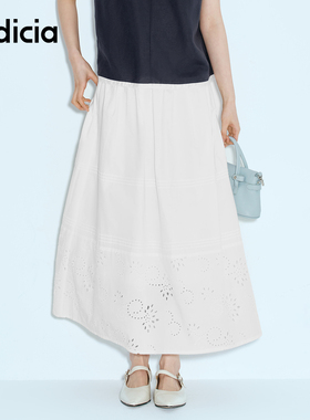 indicia标记商场同款25夏新款白色小清新田园风半裙 F2B5QZ164N