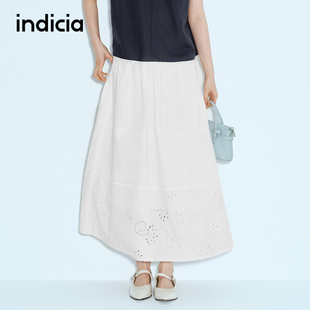 白色小清新田园风半裙 F2B5QZ164N 25夏新款 indicia标记商场同款