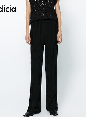 indicia羊毛休闲裤阔腿裤女春秋季商场同款标记女装5A302KZ050