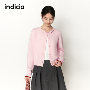 26春季 开衫 新款 羊毛针织衫 L2A6KS018 女装 indicia标记商场同款