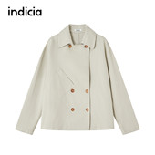 休闲气质短款 indicia标记商场同款 春秋女装 风衣外套女F2A5FY223N