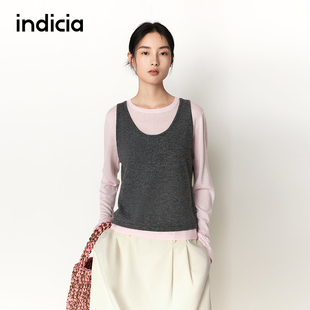 26春季 背心针织衫 新款 两件套装 L2A6ZZ014 女装 indicia标记商场同款