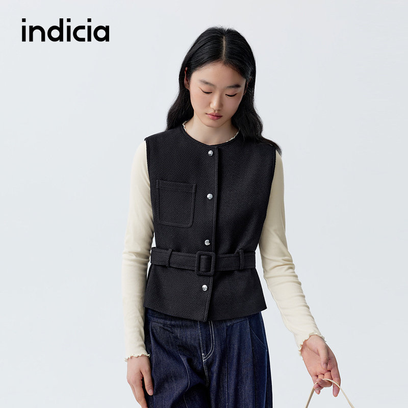 indicia标记商场同款2026春季新款马甲外套时尚女装F2A6MJ069C