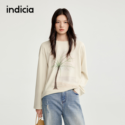 indicia标记商场同款25秋新款设计感印花罩衫T恤休闲L2C5TX131