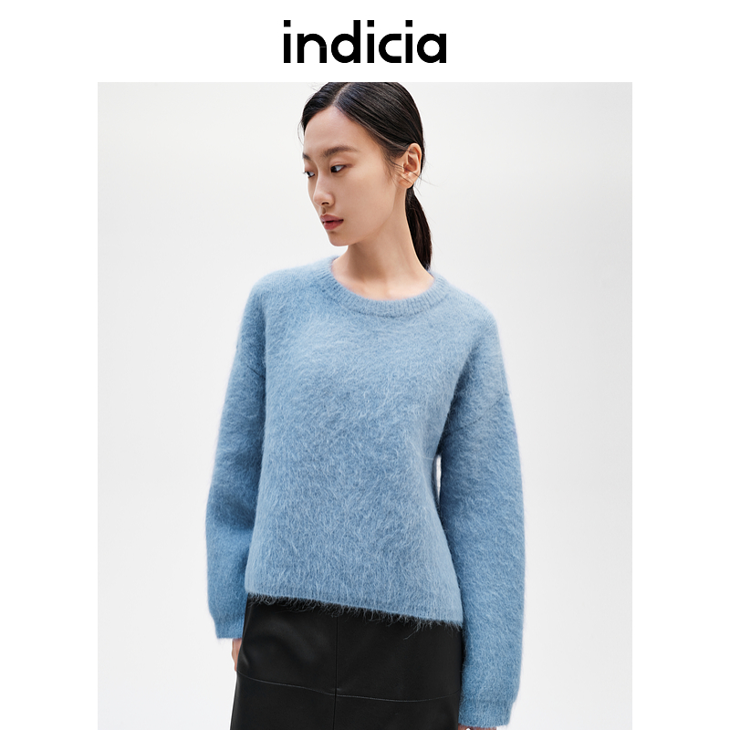 indicia标记商场同款24秋冬新款慵懒风软糯舒适羊毛衫F2D4MS728F