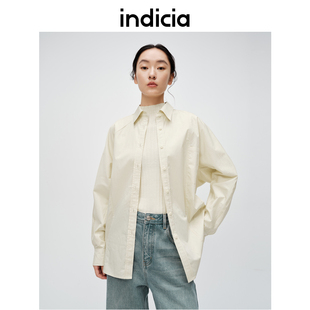 6A401CS032F 简约宽松上衣春秋女装 indicia标记商场同款 纯棉衬衫