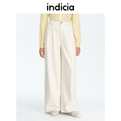 indicia标记商场同款 F2A5NK011C 女 25春新款 简约棉阔腿休闲牛仔裤