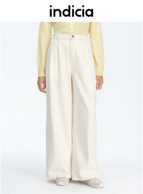 indicia标记商场同款25春新款简约棉阔腿休闲牛仔裤女 F2A5NK011C