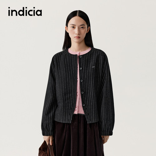 indicia标记商场同款2025秋冬季新款女装羊毛短款外套L2D5WT288