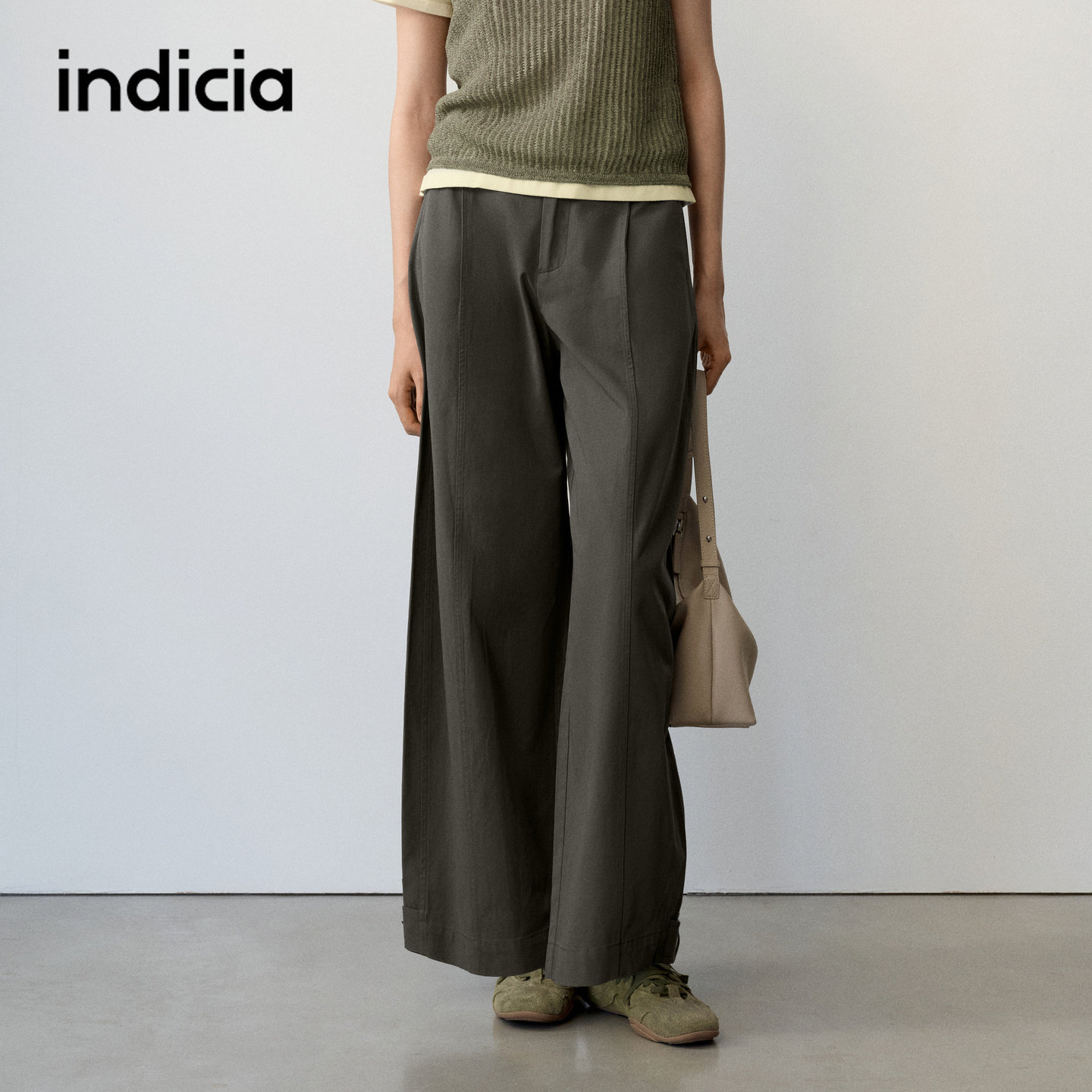indicia标记商场同款2026秋季新款女装棉莫代尔休闲裤长裤子